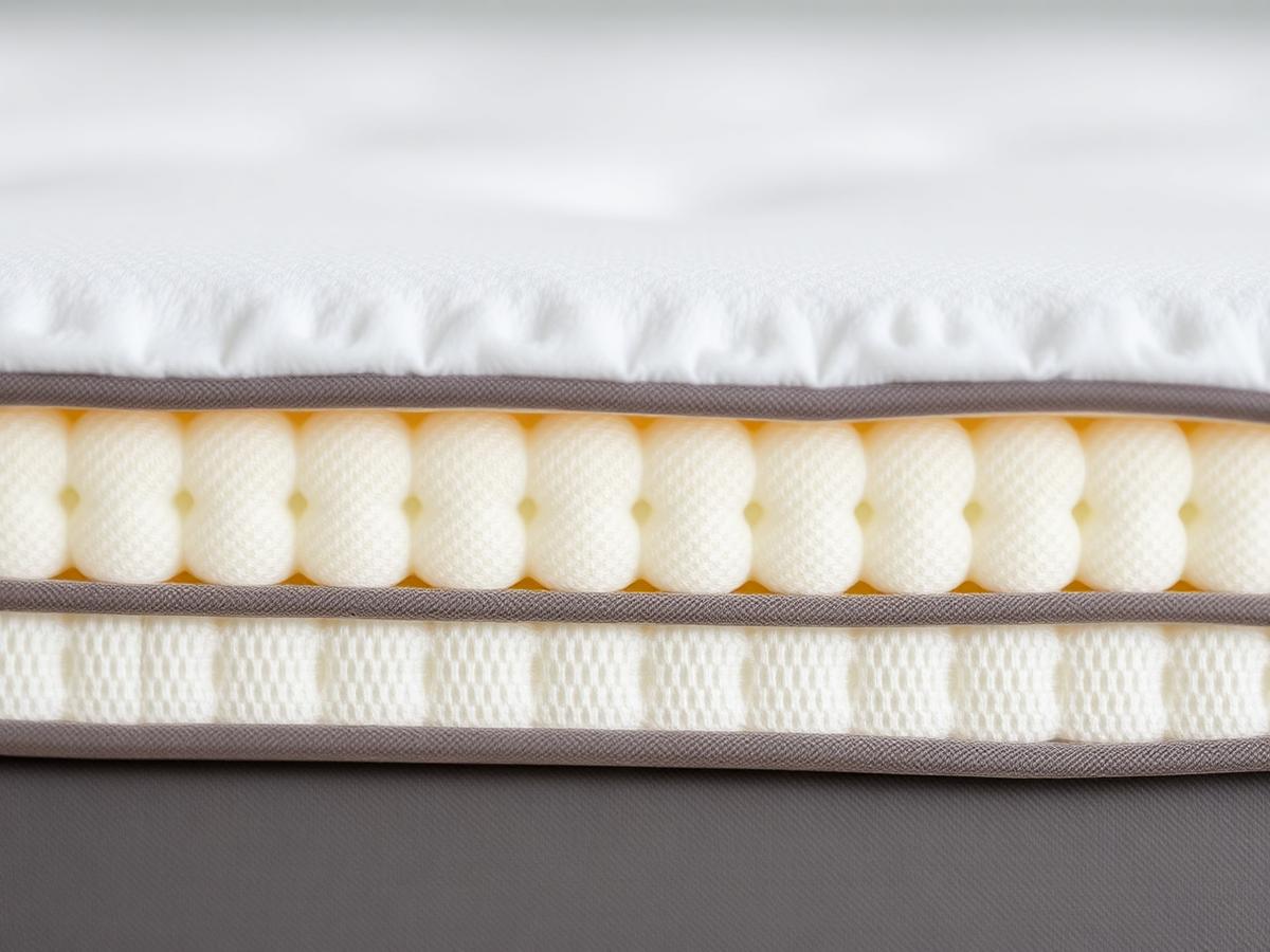 Close-up of mattress comfort layers